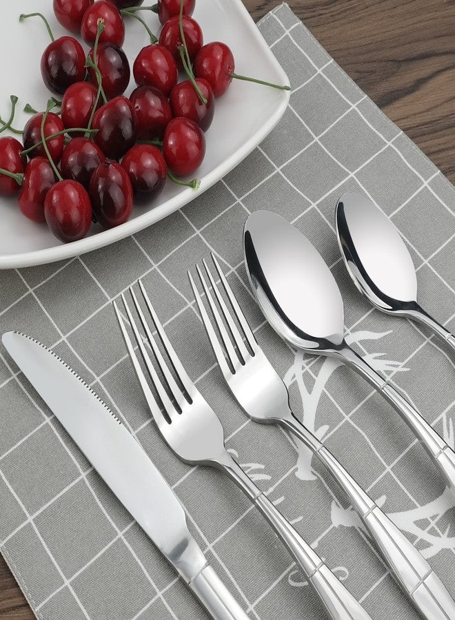 Eagrye 60-Piece Flatware Set, Stainless Steel Silverware Cutlery, Service for 12 - Image 2